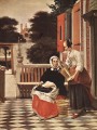 Femme et maid genre Pieter de Hooch